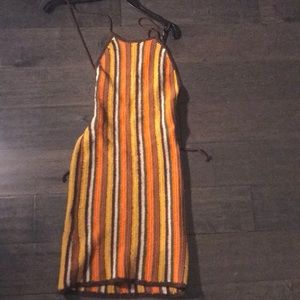 Crochet dress with lace up back